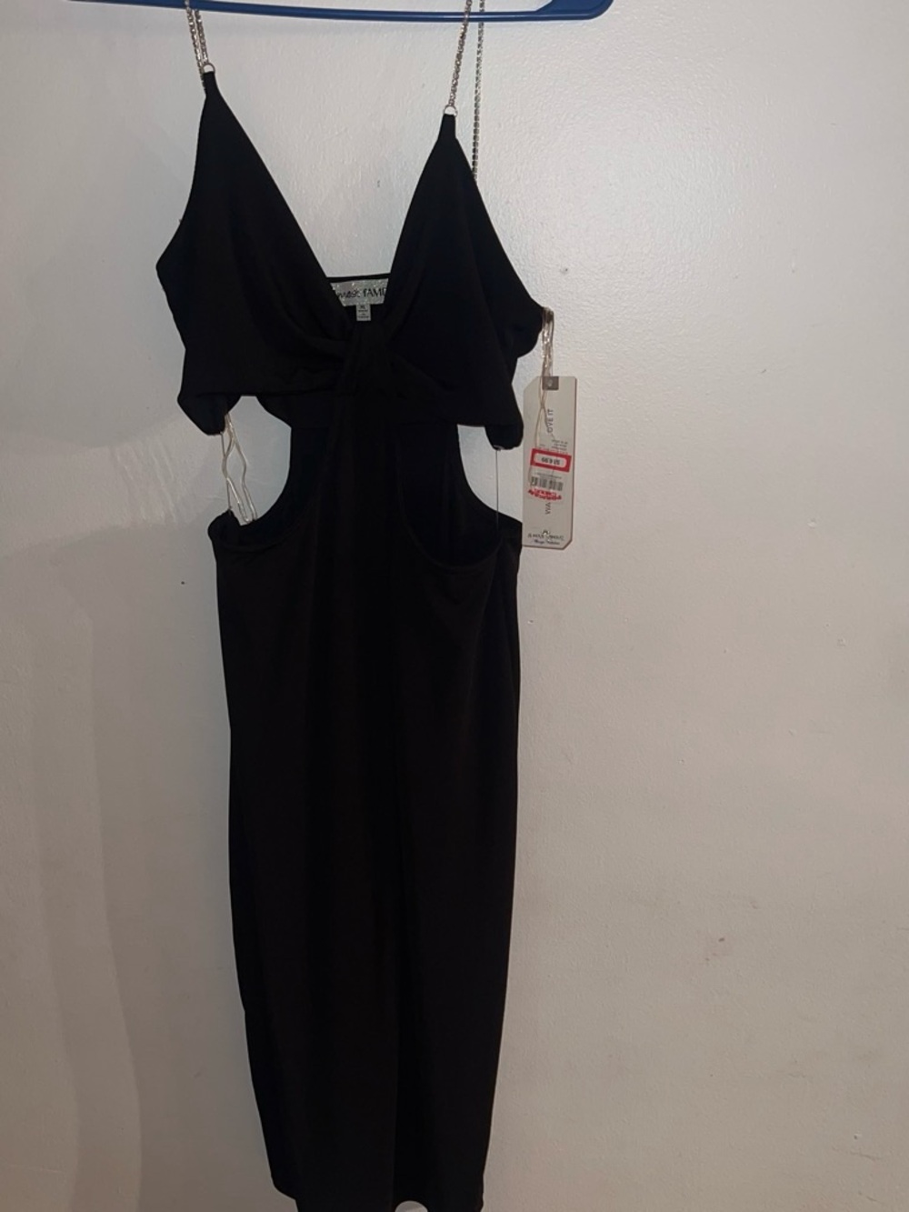 Almost Famous Black Cutout Mini Dress with Chain Straps